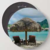 Bora Boraボタンのビーチ 缶バッジ (正面&裏面)