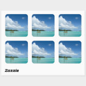 Bora Boraラグーン広場のステッカーにヤシの木 スクエアシール (シート)