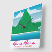 Bora Bora スクエア壁時計 (傾斜)