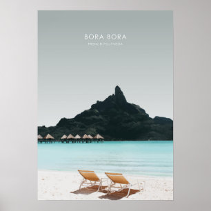 Bora Bora,ポリネシアフランスのトラベルアートワーク ポスター