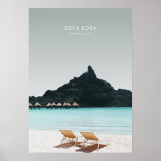 Bora Bora，ポリネシアフランスのトラベルアートワーク ポスター