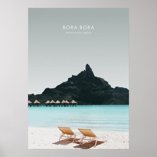 Bora Bora，ポリネシアフランスのトラベルアートワーク ポスター (正面)