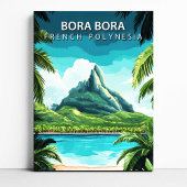 Bora Bora French Polynesia Travel Poster Canvas キャンバスプリント