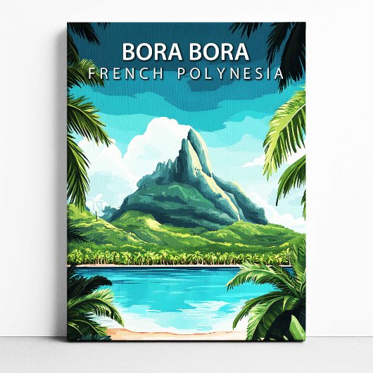 Bora Bora French Polynesia Travel Poster Canvas キャンバスプリント