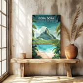 Bora Bora French Polynesia Travel Poster Canvas キャンバスプリント