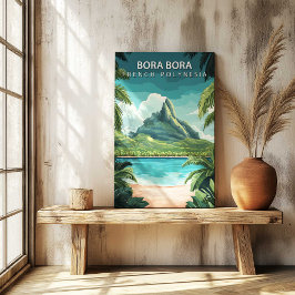 Bora Bora French Polynesia Travel Poster Canvas キャンバスプリント