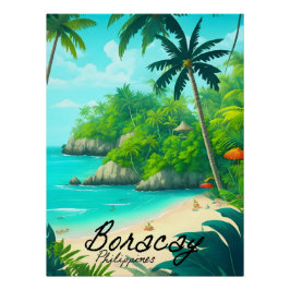 Boracay Philippines Beach Travel Poster ポスター