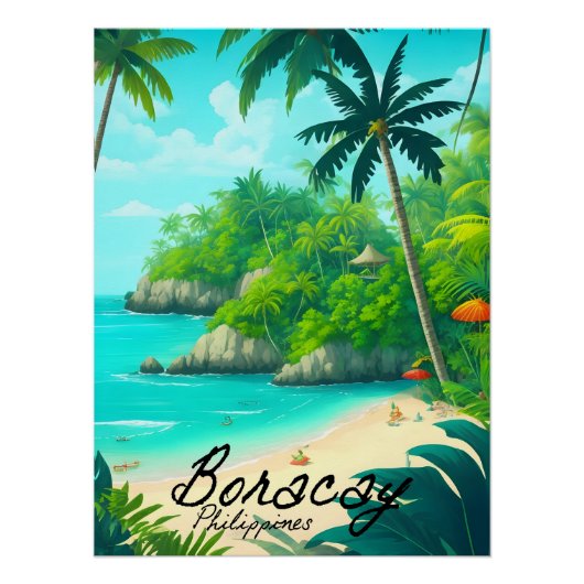 Boracay Philippines Beach Travel Poster ポスター (正面)