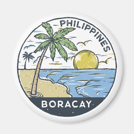 Boracay Philippines Vintage マグネット (正面)