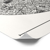 Bordeaux Charcoal City Map Poster – Minimal French ポスター (角)