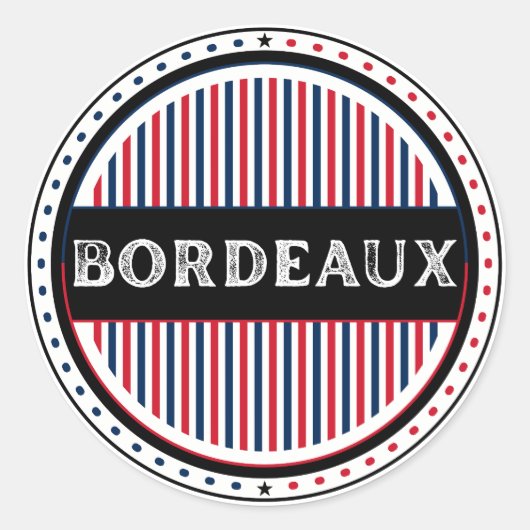 Bordeaux City Pride Emblem – French Identity ラウンドシール (正面)