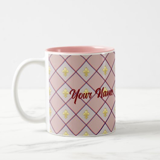 Bordeaux fleur-de-lis cup ツートーンマグカップ (左)