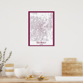 Bordeaux France City Map ポスター (キッチン)