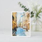 Bordeaux France Oil Paint City Landscape ポストカード (スタンド正面)