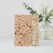 Bordeaux France Vintage Map ポストカード (スタンド正面)