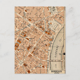 Bordeaux France Vintage Map ポストカード