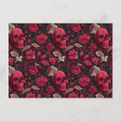 Bordeaux Gothic Paisley Wedding エンクロージャーカード (裏面)