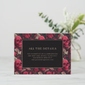 Bordeaux Gothic Paisley Wedding エンクロージャーカード (スタンド正面)