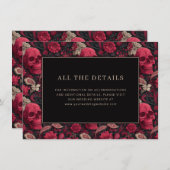 Bordeaux Gothic Paisley Wedding エンクロージャーカード (正面/裏面)