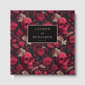 Bordeaux Gothic Paisley Wedding ゲストブック (正面)