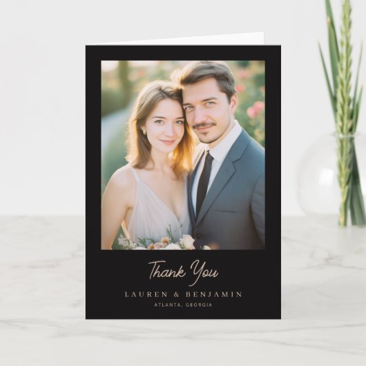 Bordeaux Gothic Paisley Wedding サンキューカード (正面)