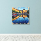 Bordeaux Grand Square Reflections Canvas Art キャンバスプリント (インサイチュ (ウッドフロア))