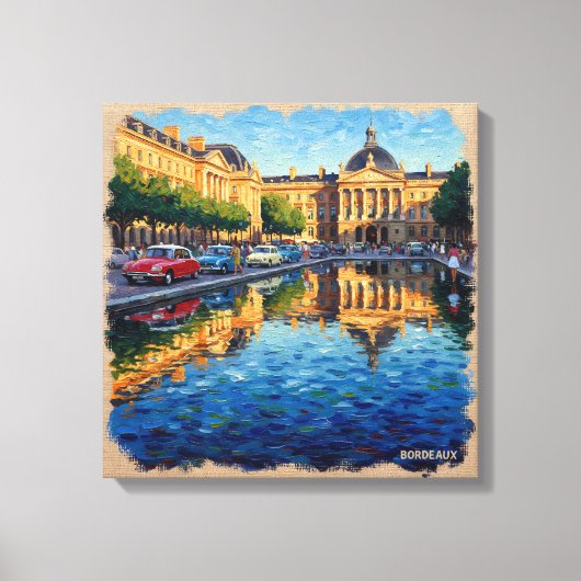 Bordeaux Grand Square Reflections Canvas Art キャンバスプリント (正面)