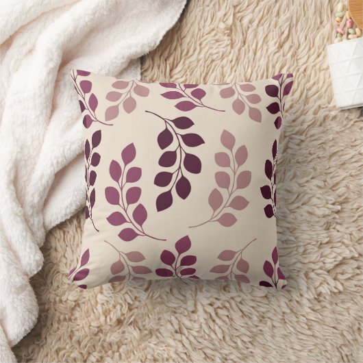 Bordeaux Modern Botanical Japandi クッション (ブランケット)