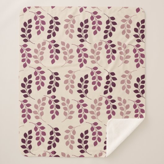 Bordeaux Modern Botanical Japandi シェルパブランケット (正面)