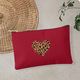 Bordeaux red accessory bag, leopard print bag,  アクセサリーポーチ
