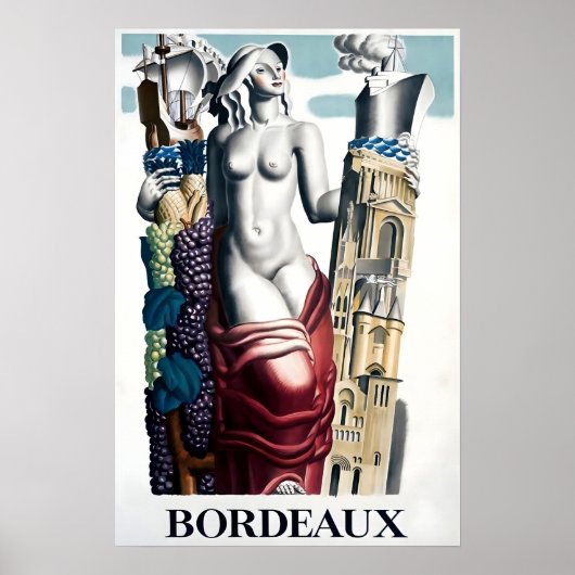Bordeaux Travel Poster French Print France Art ポスター (正面)