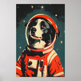 Border Collie Astronaut Poster, Border Collie ポスター