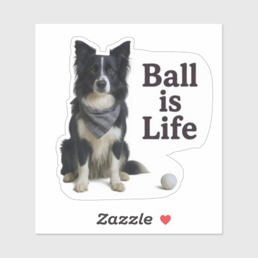 Border Collie Ball Is Life シール (シート)