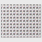 Border Collie Birthday Gift Wrapping Paper White ラッピングペーパー (フラット)