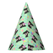 Border Collie Birthday Party Hat Green パーティーハット (裏面)