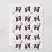 Border Collie Birthday Party Invitation White 招待状 (裏面)