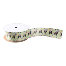 Border Collie Birthday Satin Ribbon in Yellow サテンリボン