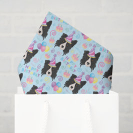 Border Collie Birthday Tissue Paper in Blue 薄葉紙