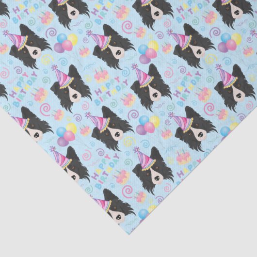 Border Collie Birthday Tissue Paper in Blue 薄葉紙 (詳細)