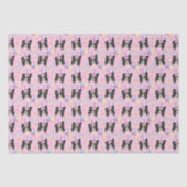 Border Collie Birthday Tissue Paper in Pink 薄葉紙 (正面)