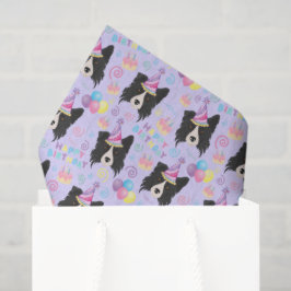 Border Collie Birthday Tissue Paper in Purple 薄葉紙