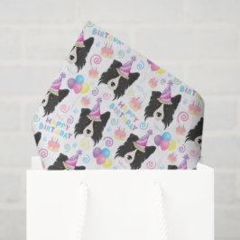 Border Collie Birthday Tissue Paper in White 薄葉紙