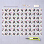 Border Collie Birthday Tissue Paper in White 薄葉紙 (クラフト)
