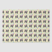 Border Collie Birthday Tissue Paper in Yellow 薄葉紙 (正面)