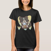 Border Collie Boba Bubble Tea Dog Tシャツ (正面)