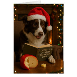Border collie 'Cheese Tax' Christmas card