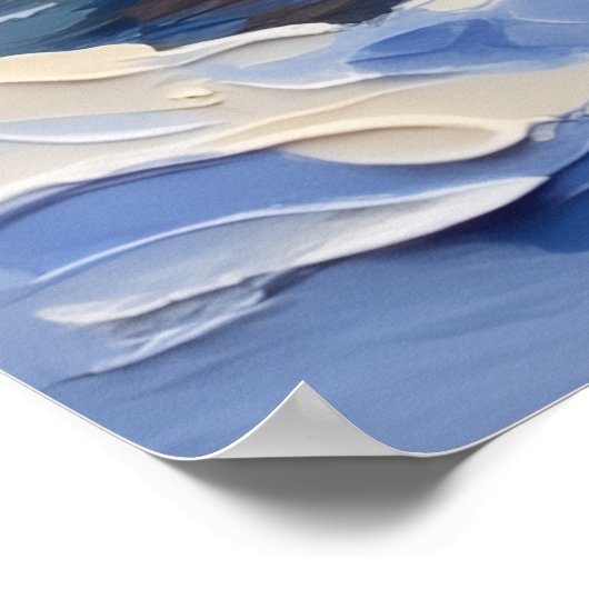 Border Collie Christmas Boat Holiday ポスター (角)