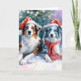  Border Collie Christmas Greeting Card  シーズンカード