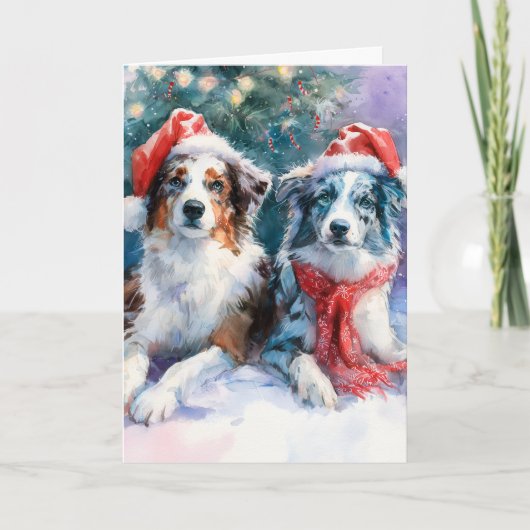  Border Collie Christmas Greeting Card  シーズンカード (正面)