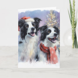  Border Collie Christmas Greeting Card  シーズンカード